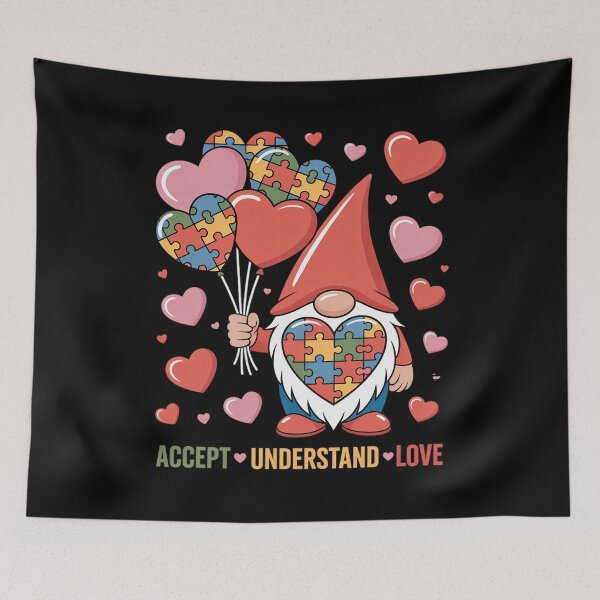 Item preview, Accept Understand Love Puzzle Autism Heart Gnome Valentine designed and sold by SIGORDESIGN.