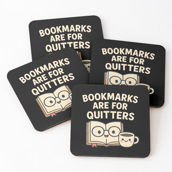 Item preview, Bookmarks Are For Quitters - Reading Quote Cute Bookworm designed and sold by RosaliaAmber.