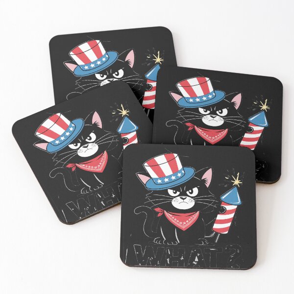 Item preview, 4th Of July Black Cat What Funny Patriotic Women Men Kids designed and sold by lamsaoniutoi.