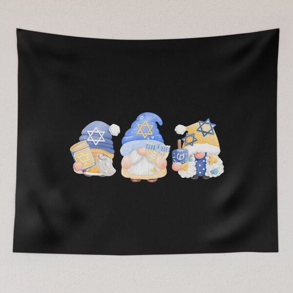 Item preview, Hanukkah Gnome Trio Cute Holiday Blue Menorah Dreidel designed and sold by MargieLauren.