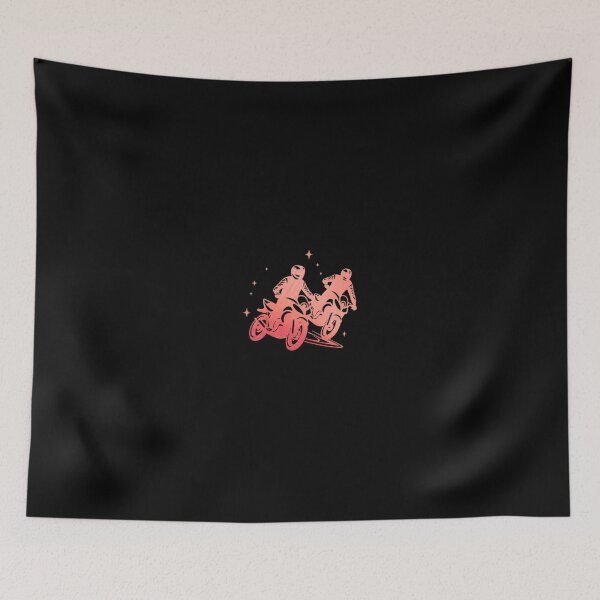 Item preview, Two motorbike riders turning in a race curve_12_Red paint designed and sold by Aariq.