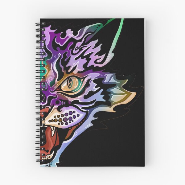 Item preview, Jewel Tones Purple and Green Wildcat Snarl - original digital artwork designed and sold by NonDecafArt.