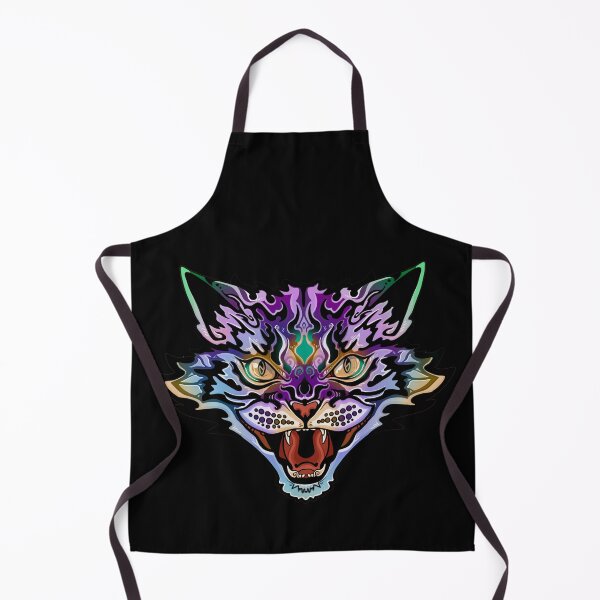 Item preview, Jewel Tones Purple and Green Wildcat Snarl - original digital artwork designed and sold by NonDecafArt.