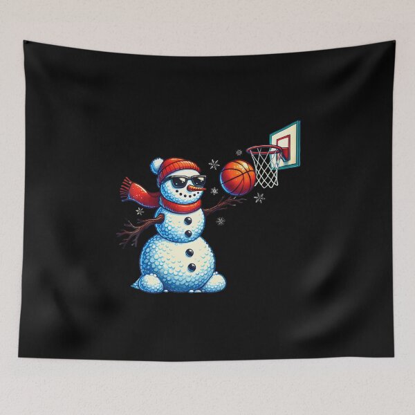 Item preview, Snowman Playing Basketball Lovers Boys Men Xmas Christmas designed and sold by BeulahJoseph.