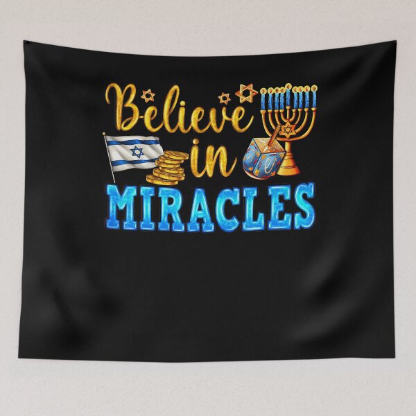 Item preview, Believe In Miracles Hanukkah Gelt Menorah Dreidel Holiday designed and sold by MarionCharleen.