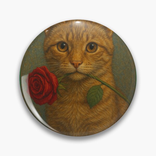 Item preview, Romantic Cat With Rose – Vintage Artistic Illustration designed and sold by NomadUSArt.