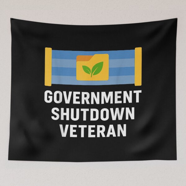 Item preview, Government Shutdown Veteran - Retro Protest designed and sold by SetlockSis41.