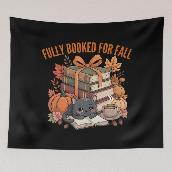 Item preview, Fully Booked For Fall Pumpkin Cat Reading Books Autumn Vibes designed and sold by LucilleAntoi.