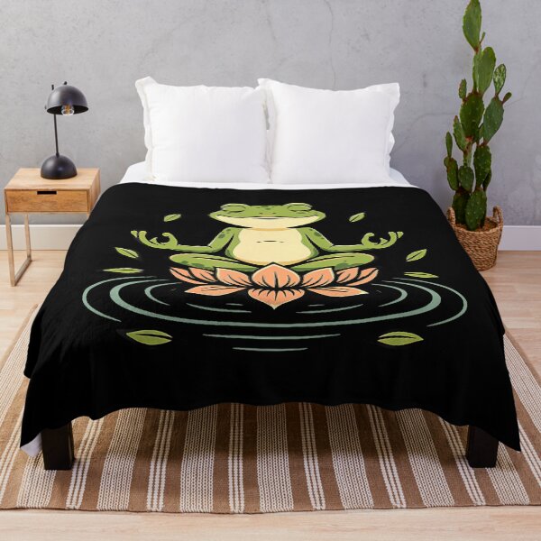 Item preview, Zen Frog Lotus Funny Yoga Meditation Nature Design designed and sold by FernLela.