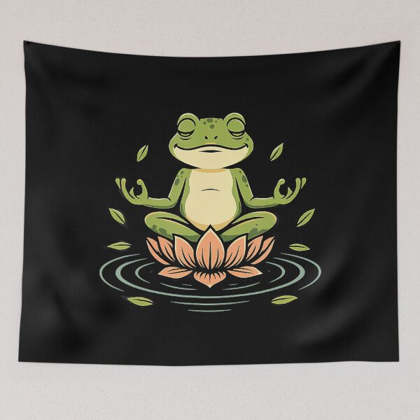 Item preview, Zen Frog Lotus Funny Yoga Meditation Nature Design designed and sold by FernLela.