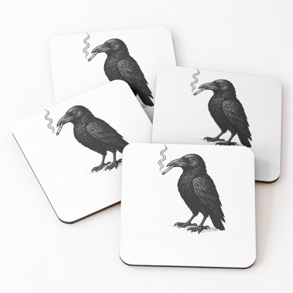 Artikelvorschau, Kunstwerk mit dunklem Humor: Smoking Crow entworfen und verkauft von TwinFishDesign.