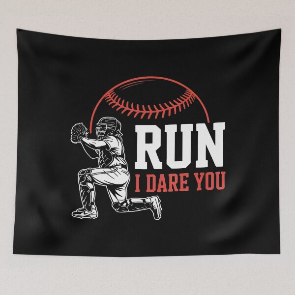 Item preview, Run I Dare You Baseball Catcher Fans Boastful Fun Fall Game designed and sold by PatsyMargie.