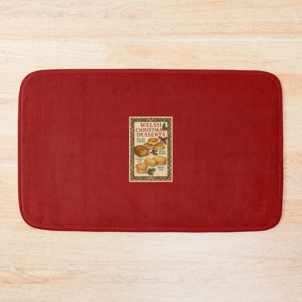 Item preview, Welsh Christmas Desserts — Vintage Holiday Poster with Welsh Blanket Pattern designed and sold by Novel Works Studio.