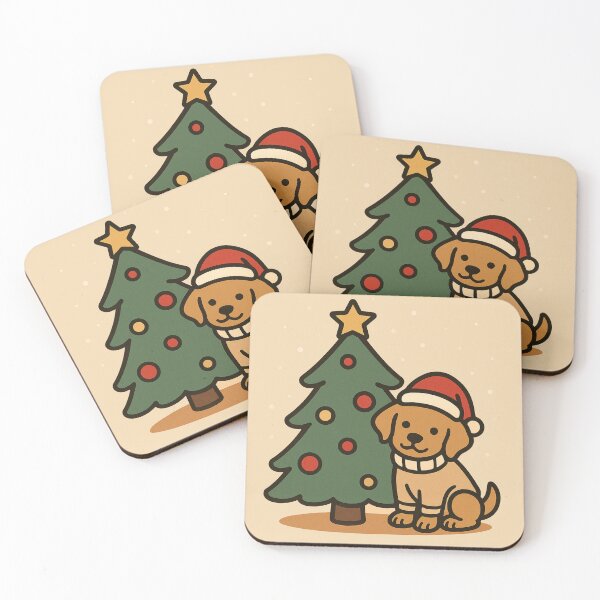 Item preview, Christmas Tree Pup Peek – Cute Dog by the Holiday Tree designed and sold by dogmomtees.