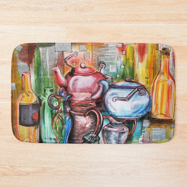 Item preview, Colorful Kitchen Jars fine art print - original handmade art designed and sold by NonDecafArt.