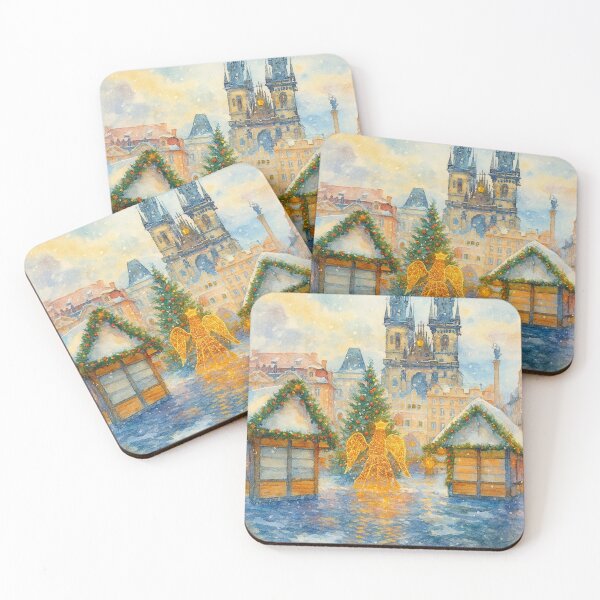 Item preview, Prague Christmas Market in Watercolor Glow designed and sold by ArgentoArt.