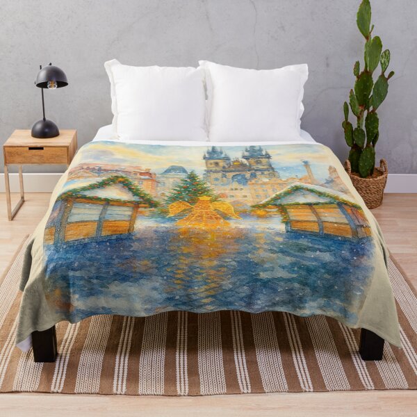 Item preview, Prague Christmas Market in Watercolor Glow designed and sold by ArgentoArt.