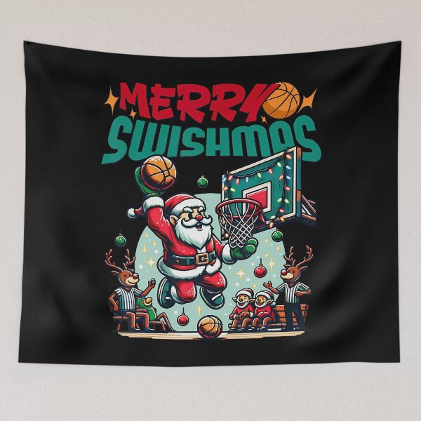 Item preview, Merry Swishmas Christmas Xmas Basketball Funny designed and sold by EstherDiane.