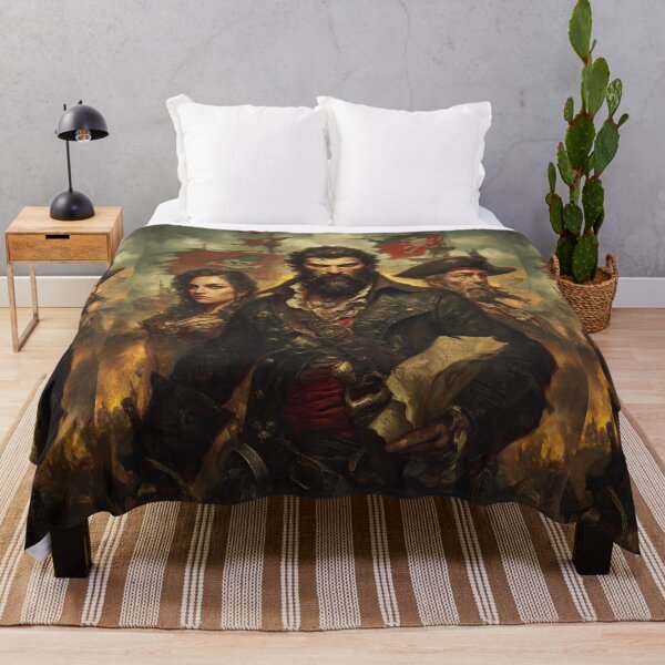 Item preview, Bearded corsair and companion against old ship background designed and sold by Piotrek0001.