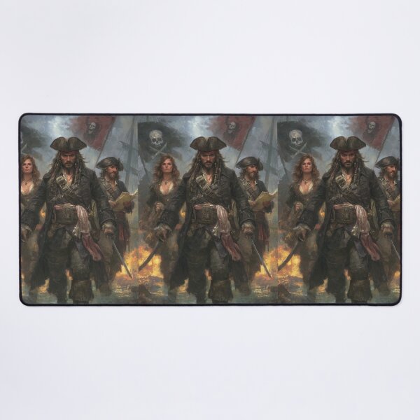 Item preview, Charismatic pirate leader in worn dark battle coat designed and sold by Piotrek0001.