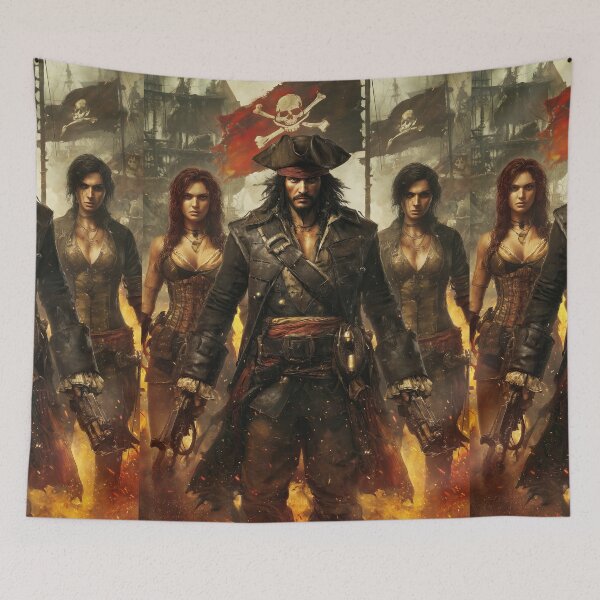 Item preview, Dangerous female pirates and captain armed with pistols designed and sold by Piotrek0001.