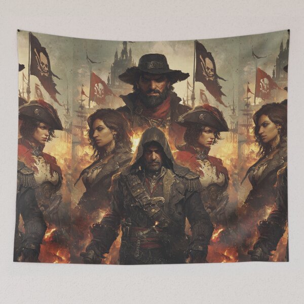 Item preview, Mysterious captain in hat and his loyal crew designed and sold by Piotrek0001.