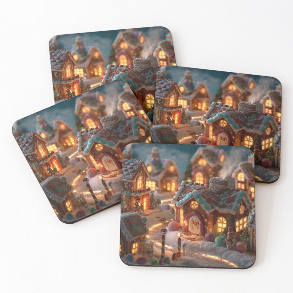 Item preview, Enchanted holiday gingerbread village at night designed and sold by dcrc.
