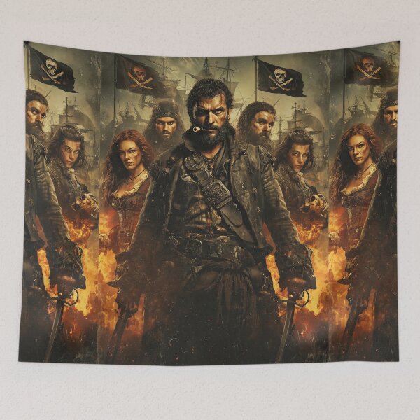 Item preview, Vintage style poster featuring an armed pirate crew designed and sold by Piotrek0001.