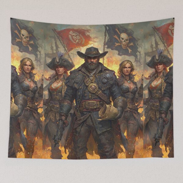 Item preview, Brave pirate captain and his crew designed and sold by Piotrek0001.