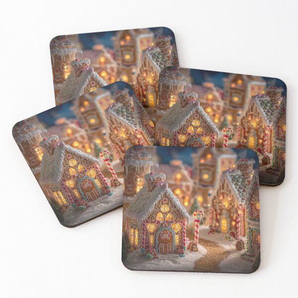 Item preview, Enchanted holiday gingerbread village at night designed and sold by dcrc.