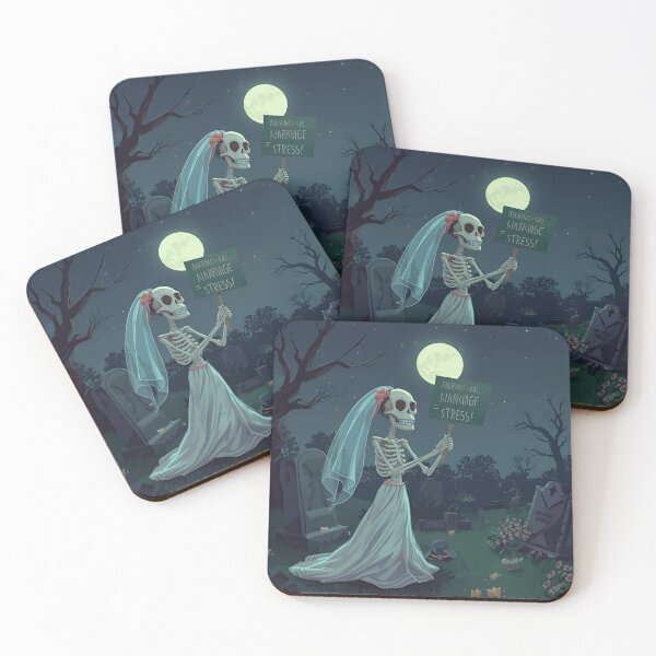 Item preview, Marriage = Stress – Skeleton Bride Dark Humor Artwork designed and sold by Vvmd.