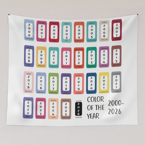 Item preview, EVERY COLOUR OF THE YEAR 2000-2026 including Cloud Dancer  designed and sold by Jane Holloway.