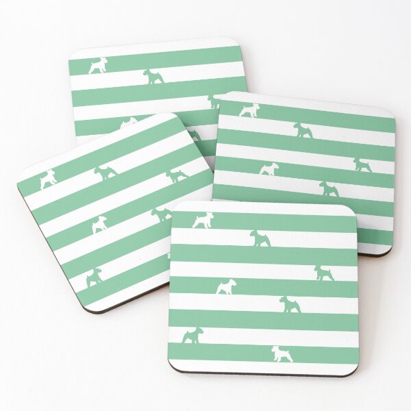 Item preview, Sage green striped Schnauzer dog pattern designed and sold by tayaan.