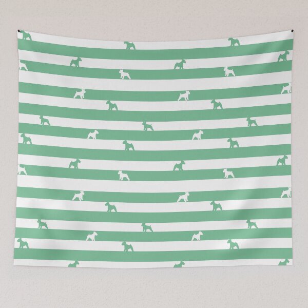 Item preview, Sage green striped Schnauzer dog pattern designed and sold by tayaan.