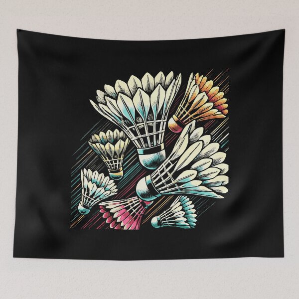 Item preview, Badminton Player Shuttlecock Vibrant Design designed and sold by ElizabethVivan.
