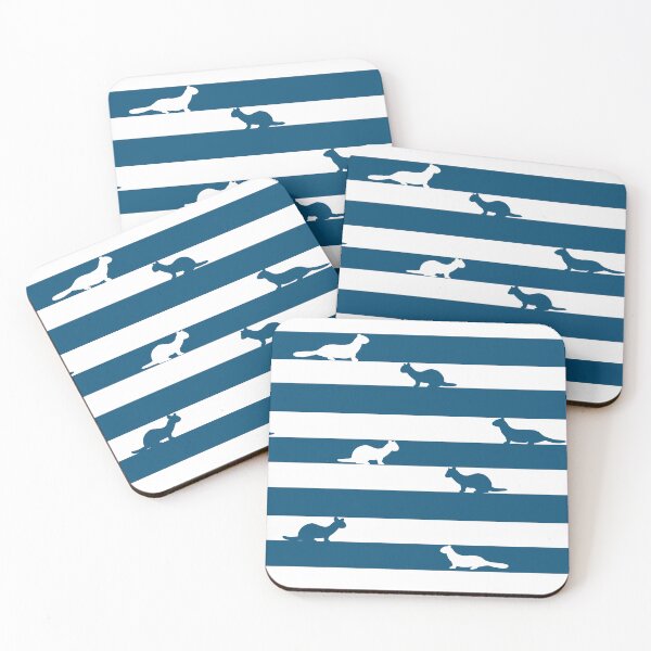 Item preview, Navy blue striped Ferret pattern designed and sold by tayaan.