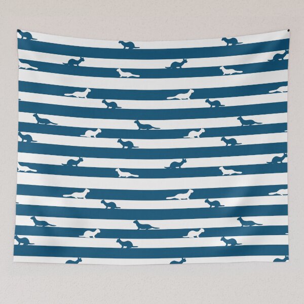 Item preview, Navy blue striped Ferret pattern designed and sold by tayaan.