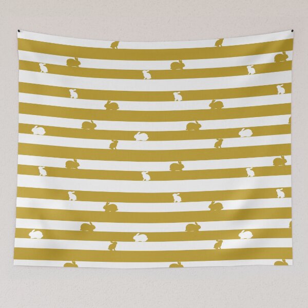 Item preview, Mustered Yellow striped Rabbit pattern designed and sold by tayaan.