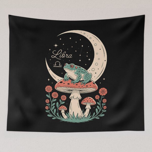 Item preview, Libra Frog Moon Mushroom Cosmic Harmony designed and sold by JacquelineEnri.