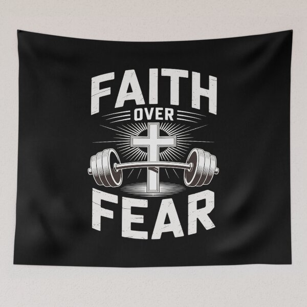 Item preview, Faith Over Fear Funny Christian Workout Gym Jesus designed and sold by HardcoreTour.