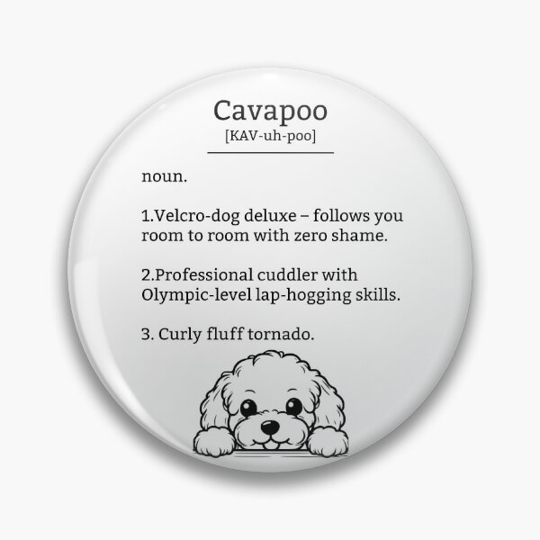 Item preview, Peeking Cavapoo Line Art – Cute Puppy Illustration designed and sold by Kristina Gale.