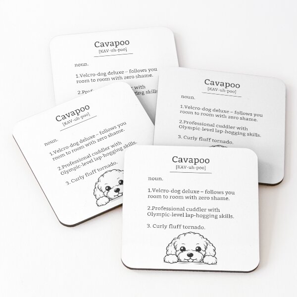 Item preview, Peeking Cavapoo Line Art – Cute Puppy Illustration designed and sold by Kristina Gale.