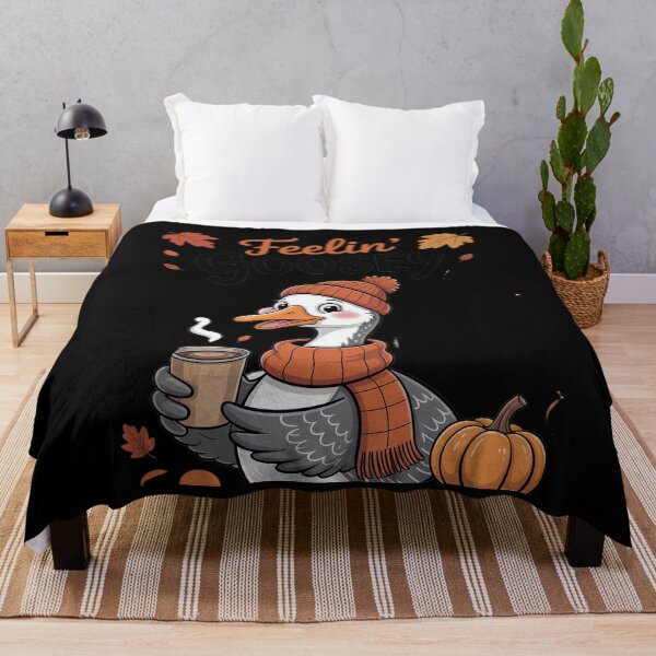 Item preview, Fall Autumn Feelin Goosey Cozy Goose Pumpkin Coffee designed and sold by HardcoreTour.