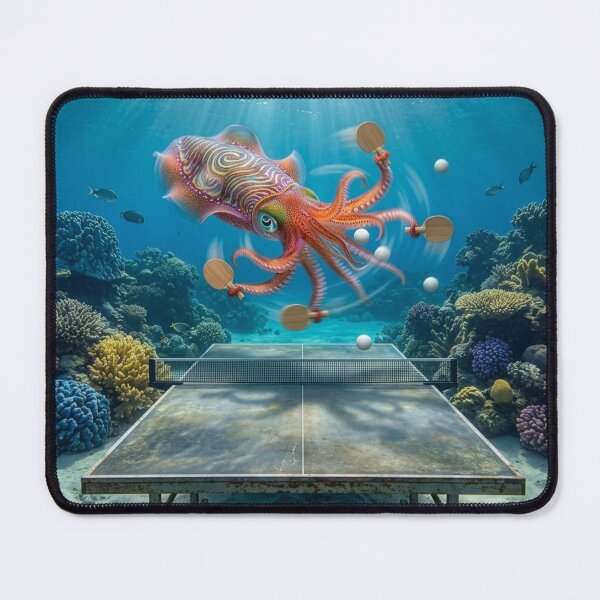 Item preview, Table Tennis Playin' Squid designed and sold by Tridentulus.
