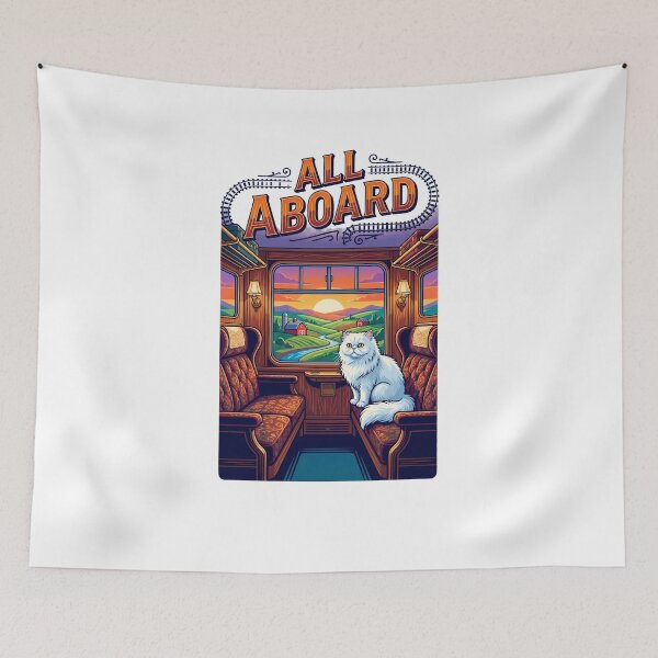 Item preview, All Aboard Railway Travel Cat Adventure designed and sold by Quillway.
