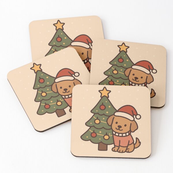 Item preview, Christmas Tree Puppy Peek – Cozy Close-Up Holiday Dog Art designed and sold by dogmomtees.