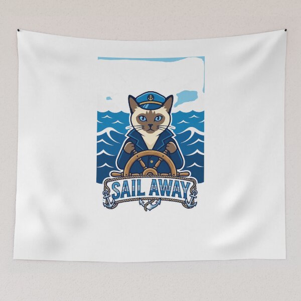 Item preview, Sail Away Nautical Captain Cat Voyage designed and sold by Quillway.