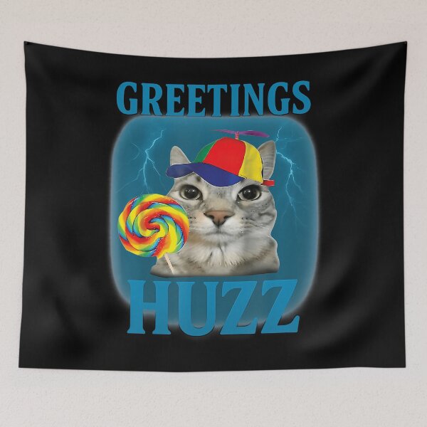 Item preview, Greetings Huzz Funny Lollipop Cat Meme designed and sold by KristenSophie.