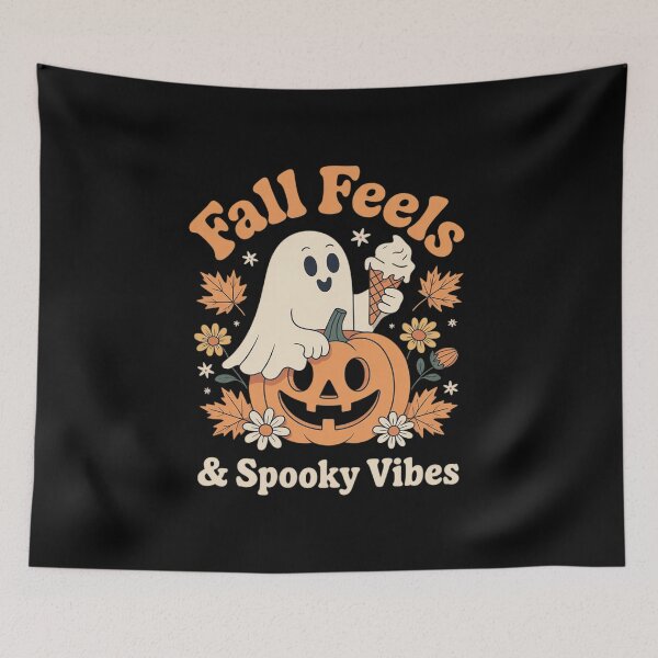 Item preview, Fall Feels and Spooky Vibes Ghost Pumpkin Halloween designed and sold by ToggleBet.