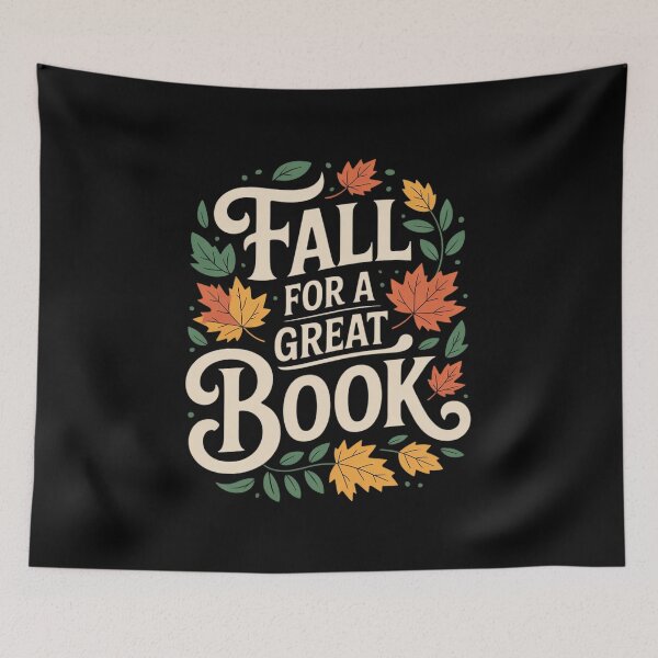 Item preview, Fall for a Great Book Autumn Reading Leaves Bookworm designed and sold by ToggleBet.
